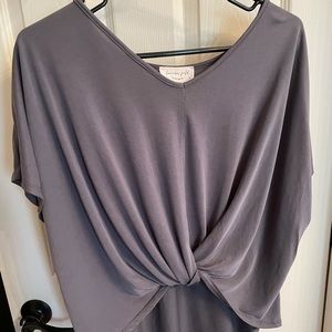 V-Neck Front Knot Hi-Low Top